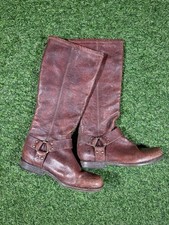 Frye Philip Harness Tall 76850 Brown Leather Red-Zip Riding Boots Womens Sz 7.5