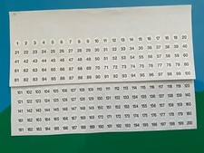 Subbuteo Box Reference numbers 1 - 200 Pre-Cut Reproduction Number Decals