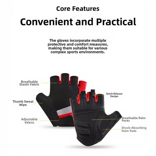 Spandex half finger gloves - half, for