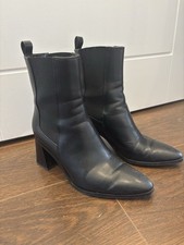 Zara Leather Boots Uk3