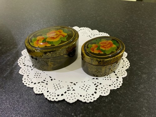 Vintage pair oval - pair, mache