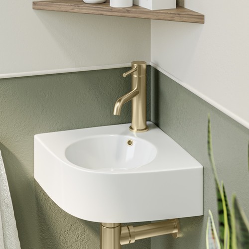 White wall hung corner - white,
