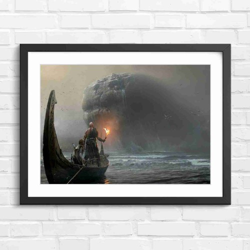 Fantasy viking warrior boat - fantasy,