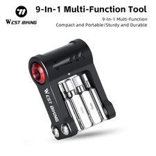 WEST BIKING Wrench Bicycle Repair Tool Kit 9-In-1 Multi-Function Tool Set Red