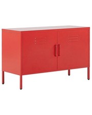 Beliani URIA Red Metal Storage