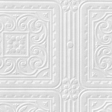 Anaglypta Turner Tile Vintage RD80000 White Paintable Textured Vinyl Wallpaper