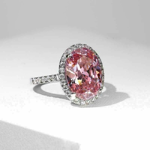 50ct lab created - oval, pink