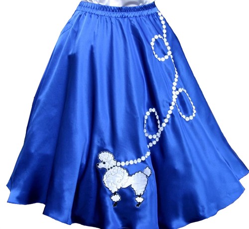 Blue satin 50s - satin, skirt