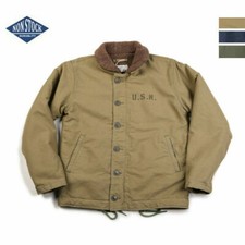 NON STOCK Retro Mens Navy US N1 Deck Jacket Fleece Coat Military Flight Jacket