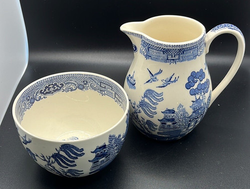 Wedgwood blue willow jug - blue,