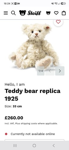 Steiff teddy bear replica - teddy,