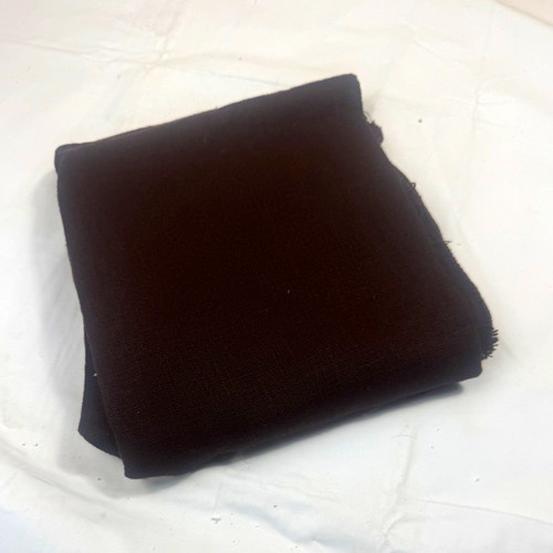 Chocolate brown linen remnant - brown,