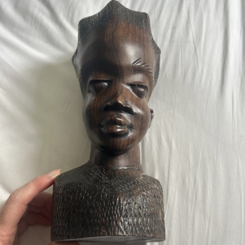 African carved brown wooden - carved,