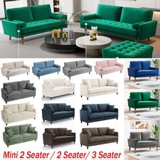 2/3 Seater Teddy Velvet Sofa with 2 Pillows Modern Couch Love Seat Settee Home