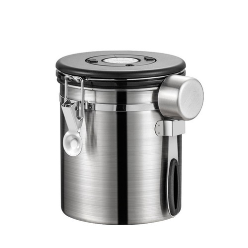 Airtight coffee canister with - airtight,