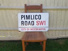 Enamel Pimlico Road SW1 London Road Street Sign 71cm x 46cm