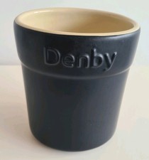 Denby Utensils Pot Black Matte Finish Stoneware England Storage Jar - 16cm
