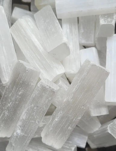 Raw selenite wands - selenite,