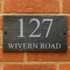 Natural Slate House Sign Door Number Name Address Plaque Rustic Cottage Marker