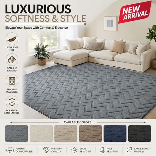 Modern shaggy rugs living - modern,