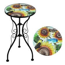 Glass Mosaic Side Table Iron