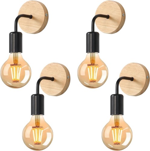 Wooden vintage wall light - vintage,