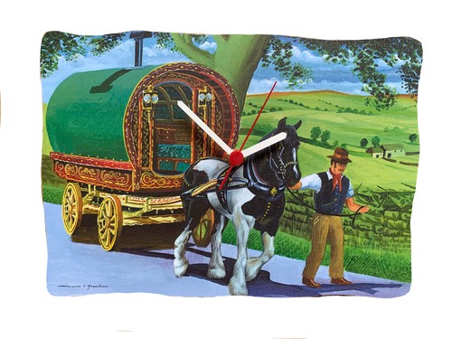 Romany gypsy caravan - romany, clock