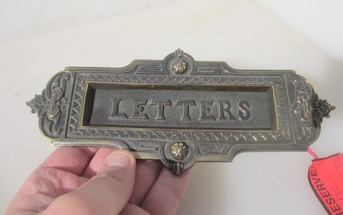 Victorian brass letterbox - victorian,
