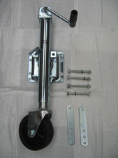Side Winding Jockey Wheel & Fixing Bracket (Heavy Duty Trailer Caravan Swivel)