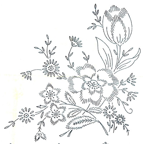 Vintage embroidery transfer - embroidery,