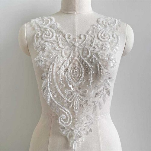 Beaded sequins flower applique - sequins,
