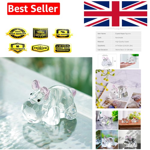 Crystal hippo figurine gift - hippo,