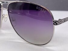 Guess Sunglasses Women Men Polarized Large Pilot Oval Chrome Silver GU6892
