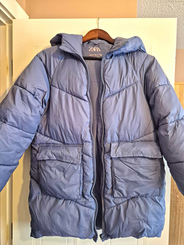 Zara girls blue - hooded, puffer