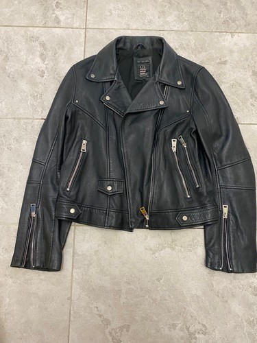 Zara trf ladies leather biker - zara,