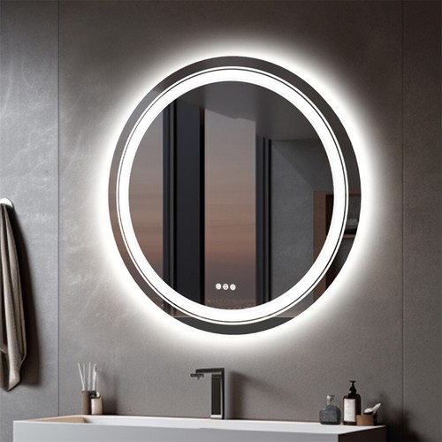 Round led illuminated bathroom - round,