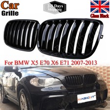 For BMW X5 X6 E70 E71 E72 2007-2013 Front Hood Kidney Sport Grilles Glossy Black