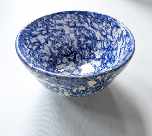Vintage blue white spongeware - vintage, blue/white