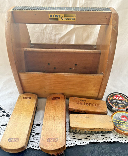 Vintage kiw wooden shoe shine - wooden,