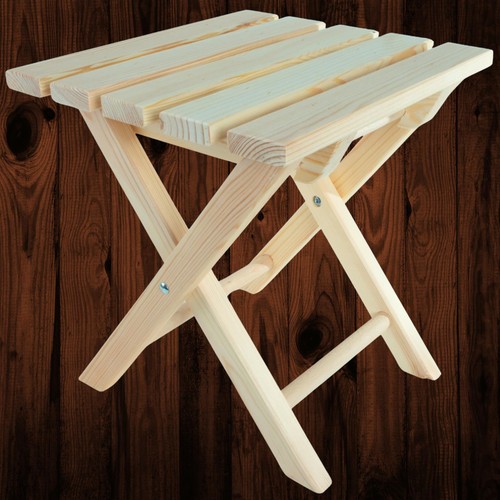 Wooden folding stool pine - wooden,