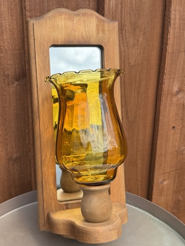 Vintage mcm wooden mirrored - wooden,
