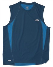 THE NORTH FACE Mens Vest Top Medium Blue Colourblock Polyester AU01