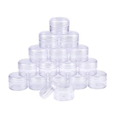 25ml/25g Stacking Storage Jar Pot Sample Makeup Craft Beads Glitter Travel Pots