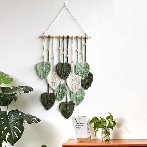 Boho leaf macrame wall - leaf,