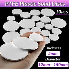 Sealed Cushioning Dia 12-150mm THICK 5mm PTFE Plastic Solid Discs Flat Round Pad