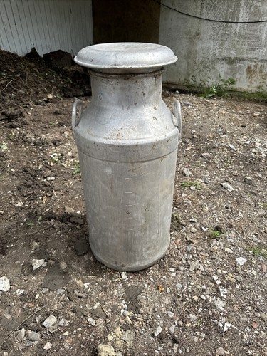 Vintage aluminium milk - aluminium, churn