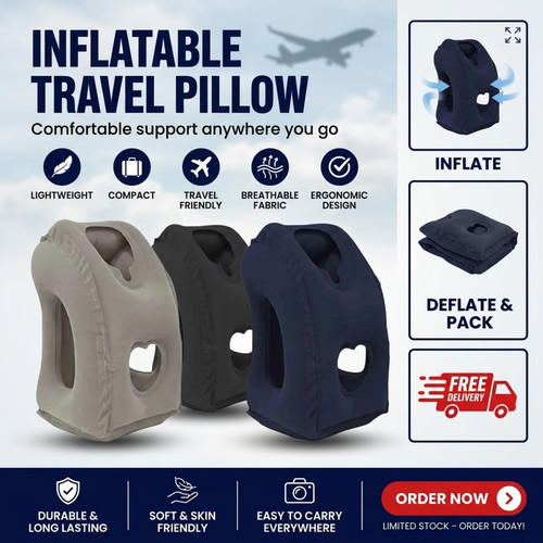 Inflatable travel pillow for - pillow,
