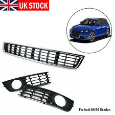 For Audi A4 B6 New Front Bumper Lower Grill+Fog Light Grille Cover 2002-2005 UK