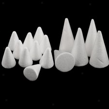 15-Packs Solid Cone Styrofoam Polystyrene Cone Shape 70mm 100mm Multi Purpose