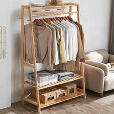 Hat and Coat Stand Hall Tree Hallway Shoe Rack Bench with Shelves Hooks Wooden